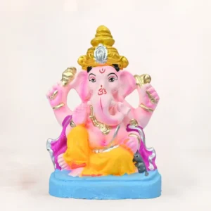 6 Inch Vishwanetra Eco Friendly Shadu Mati Ganpati Idol