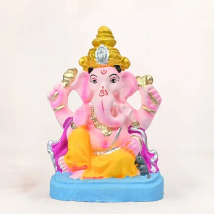 6 Inch Vishwanetra Eco Friendly Shadu Mati Ganpati Idol