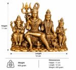 100% Pure Brass Shiv Parivar Murti Size and Dimension View