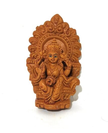 Handmade 15cm eco friendly terracotta Mata Laxmi ji idol for home office Diwali puja