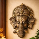 16-Inch Handcrafted Terracotta Ganesha Wall Art Traditional Home Decor Sculpted Hanging
