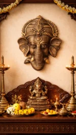 16-Inch Handcrafted Terracotta Ganesha Wall Art Full Display Hanging View