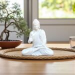 2 Feet Glossy Marble Look Meditating Buddha Statue for Home and Garden Decor
