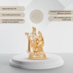 24K Gold and 999 Pure Silver Coated Radha Krishna Idol Detail View
