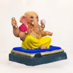 12 Inch Ambuja Light Yellow Eco Friendly Shadu Mati Ganesh Idol