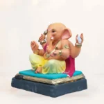 12 Inch Ambuja Light Yellow Eco Friendly Shadu Mati Ganesh Idol