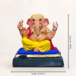 12 Inch Ambuja Light Yellow Eco Friendly Shadu Mati Ganesh Idol