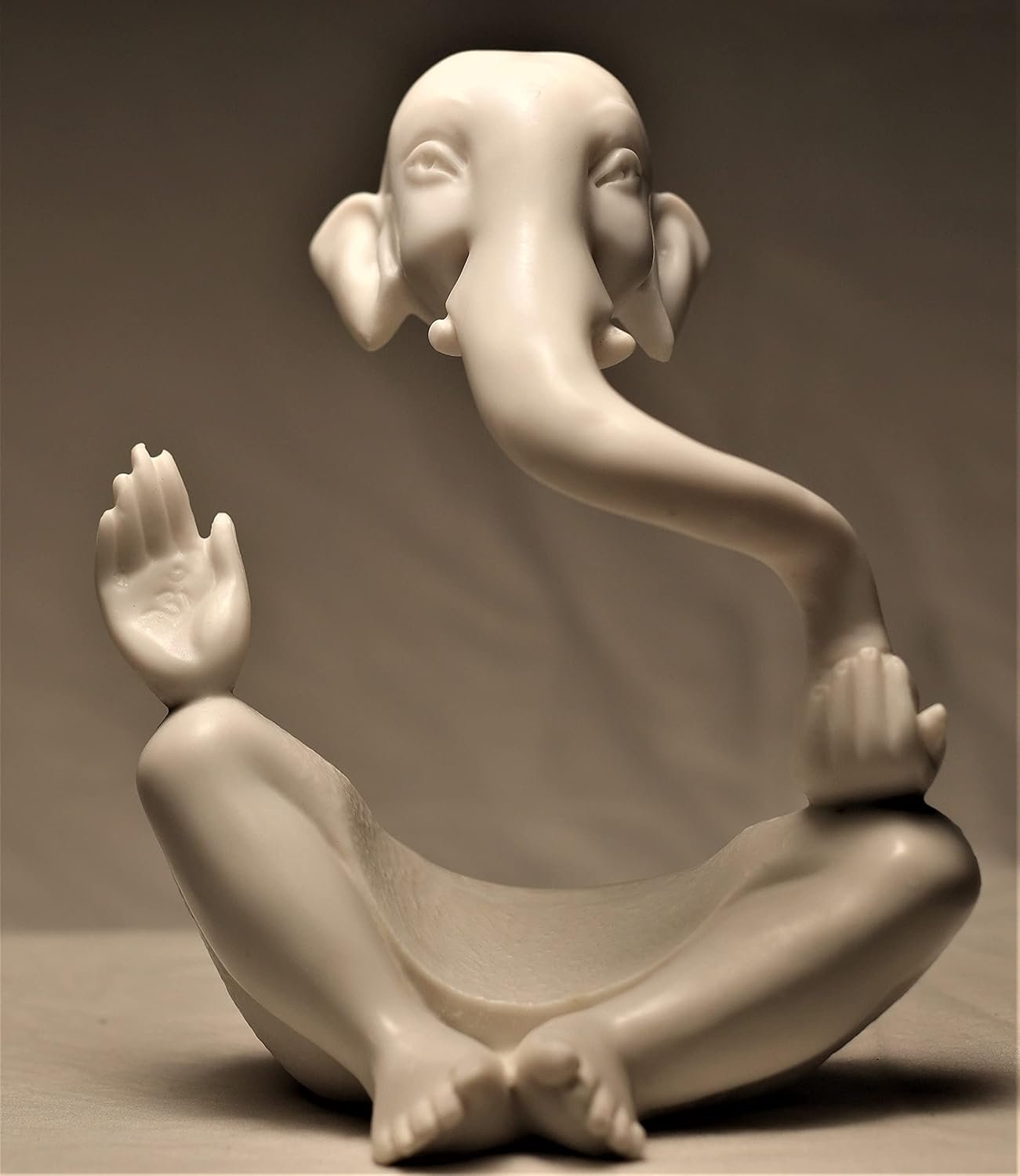 Antique Finish Lord SHRI Ganesha StatueGanpatiWhiteHandicraft Idol for Temple and Home (8 Inch,White) Antique Finish Lord Ganesha Statue 8 Inch White Ganpati Handicraft Idol for Temple and Home