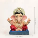 Size dimensions guide for 15 inch Bal Gattu red dhoti eco friendly Ganpati murti