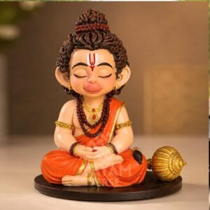 Balveer Hanuman Ji idol seated in serene pose for car dashboard and home temple decor