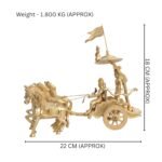 Brass Chariot with Lord Krishna Arjuna and Lord Hanuman Angle View