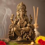 Brass Lord Ganesha Sculpture 1 Foot - Handcrafted Ganesha Statue for Home Decor and Pooja