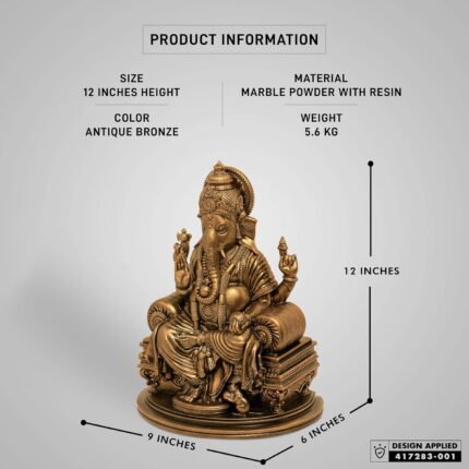 Brass Lord Ganesha Sculpture 1 Foot Size and Dimensions Guide