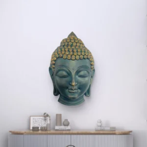 Buddha Face Wall Hanging 3D Wall Art Sculpture 27.5x17 Inches