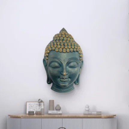 Buddha Face Wall Hanging 3D Wall Art Sculpture 27.5x17 Inches