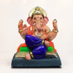 Handcrafted 12 inch Coach-N KP purple dhoti eco-friendly clay Ganesh idol for home pooja