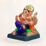 Handcrafted 12 inch Coach-N KP purple dhoti eco-friendly clay Ganesh idol for home pooja