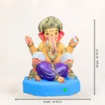 Double Modak Baal Ganesha Purple 12 Inch Eco Friendly Shadu Mati Ganpati Idol