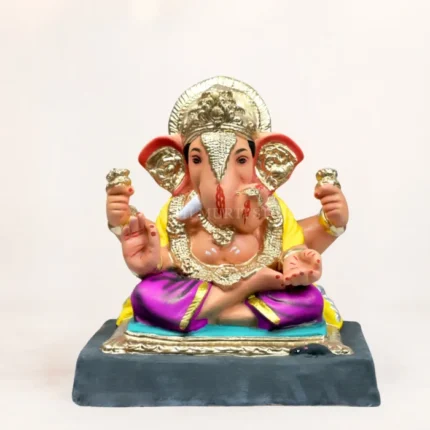 Dagdusheth Purple 12 Inch Eco-Friendly Shadu Mati Ganesh Murti