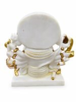 8 Inch Marble Dust Panchmukhi Hanuman Idol Back View and Crown Details