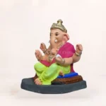 Dupata Lemon Yellow Dhoti 14 Inch Eco Friendly Ganesh Idol