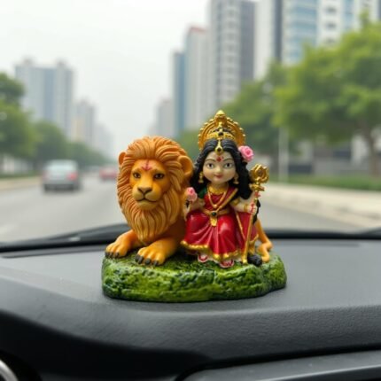 Durga Mata Idol for Car Dashboard Side Profile View Navratri Gift Murti