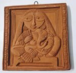 Ganesh Janani Handcrafted Terracotta Wall Plaque 6 Inch - Side Angle View
