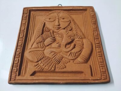 Ganesh Janani Handcrafted Terracotta Wall Plaque 6 Inch - Alternate Angle View