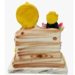 Back view of 4.5 Inch Handcrafted Marble Dust God Kuber and Goddess Maa Laxmi Joint Idol
