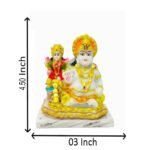 Size Chart and Dimensions for 4.5 Inch Marble Dust God Kuber and Maa Laxmi Joint Idol
