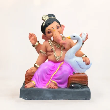 Hans Baal Pink 12 Inch Eco Friendly Shadu Mati Ganesh Idol KP