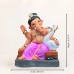 Hans Baal Pink 12 Inch Eco Friendly Shadu Mati Ganesh Idol KP