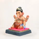 Handi Baal Sky Blue 12 Inch Eco Friendly Shadu Mati Ganesh Idol KP