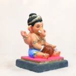 Handi Baal Sky Blue 12 Inch Eco Friendly Shadu Mati Ganesh Idol KP