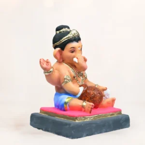 Handi Baal Sky Blue 12 Inch Eco Friendly Shadu Mati Ganesh Idol KP