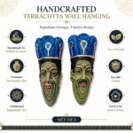 Close-up of Handcrafted Terracotta Tribal Couple Face Wall Hanging 9 Inch