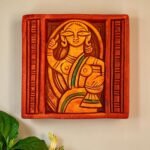 Handcrafted Tribal Lady Terracotta Wall Art 5.5 Inch - Ethnic Clay Wall Hanging for Home Decor