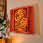 Handcrafted Tribal Lady Terracotta Wall Art 5.5 Inch - Side Angle Gallery View