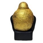 Handpainted Black Terracotta Buddha Head with Gold Accents Back View