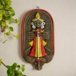 Handpainted Terracotta Mahishasura Mardini Wall Hanging Showpiece