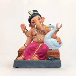 Hans Baal Maroon 12 Inch Eco Friendly Shadu Mati Ganesh Idol KP