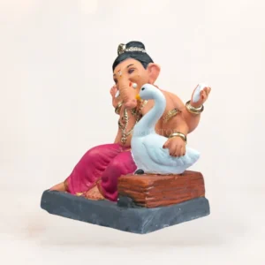 Hans Baal Maroon 12 Inch Eco Friendly Shadu Mati Ganesh Idol KP