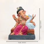 Hans Baal Maroon 12 Inch Eco Friendly Shadu Mati Ganesh Idol KP