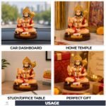 Compact size Lord Hanuman Idol displayed on car dashboard and home temple shelf