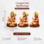 Compact size Hanuman Idol variants and secure packaging details for car dashboard