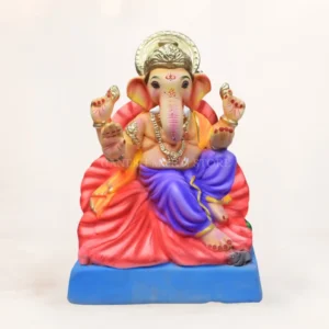 Jaswand Purple Dhoti 12 Inch Eco Friendly Shadu Mati Ganpati Murti TS