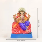 Jaswand Purple Dhoti 12 Inch Eco Friendly Shadu Mati Ganpati Murti TS