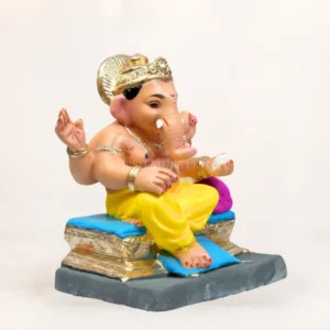 Kainchi Load Yellow Dhoti 12 Inch Eco Friendly Shadu Mati Ganpati Murti KP