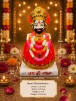 Size Chart and Dimensions for 6 Inch Khatu Shyam Ji Marble Dust Idol