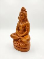 Side View of Handcrafted Terracotta Meditating Lord Shiva Idol